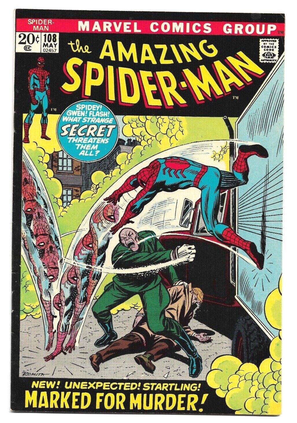 Amazing Spiderman 108, 1972, 1st app Sha Shan Nguyen, Stan Lee, Romita Sr 8.0 VF
