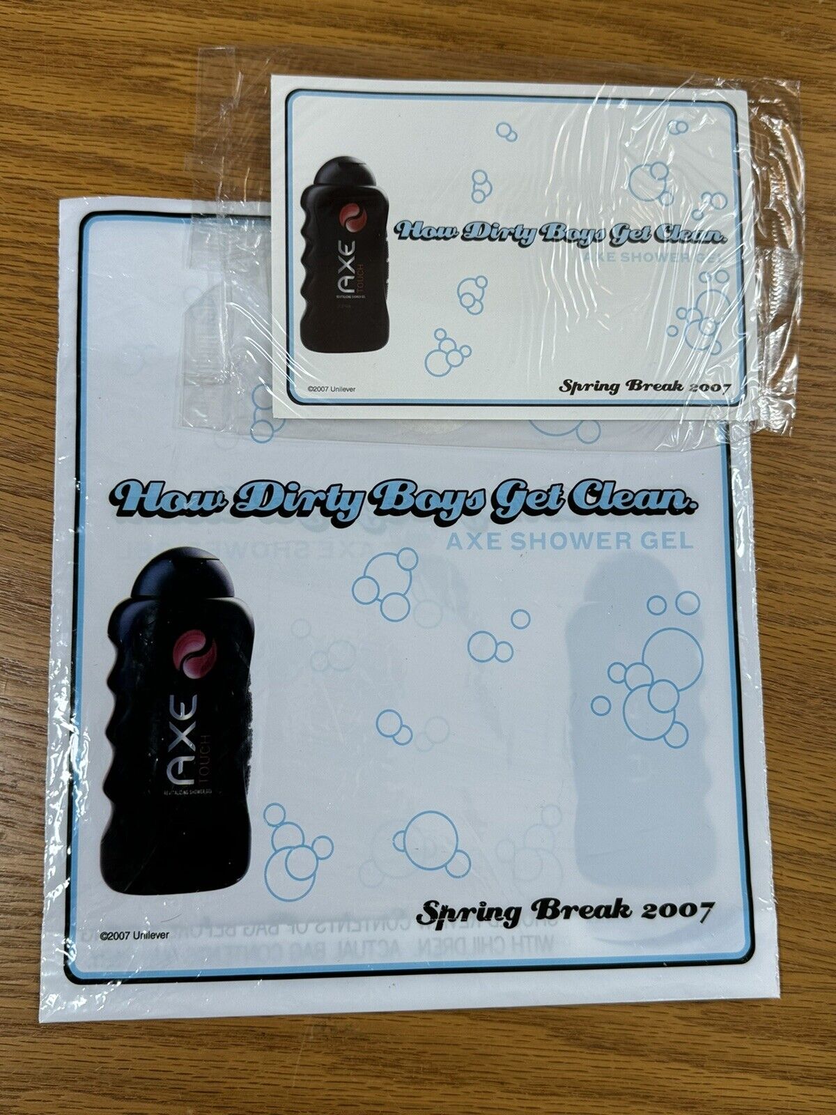 Axe Body Spray Shower Gel 2007 Spring Break Promotion Bag - Dirty Boys Get Clean