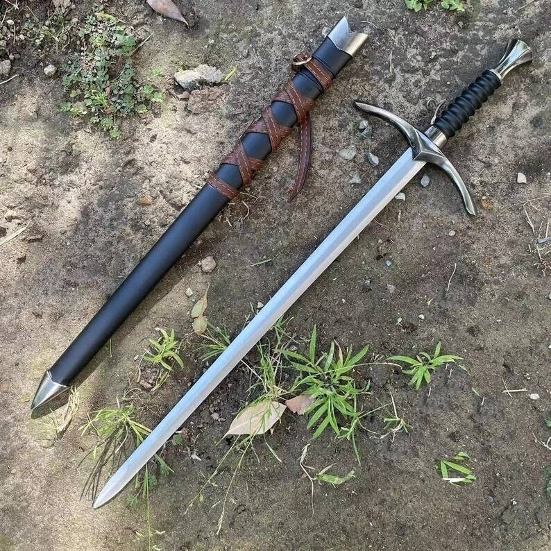 Custom Handmade Chivalry Ring Medieval Knight  Short Sword With Scabbard