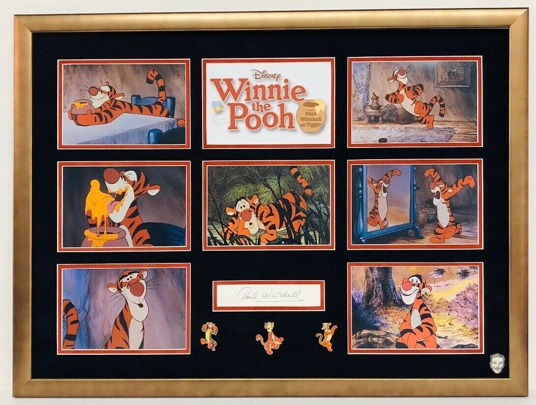 Paul Winchell Signed Autographed Cut Winnie The Pooh Tigger Frame 18x24