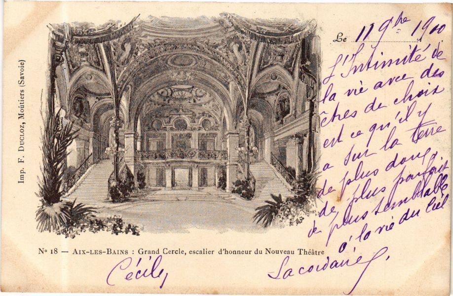 CPA AIX-les-BAINS - Grand Circle Staircase of Honour du Nouveau Theatre (252094)