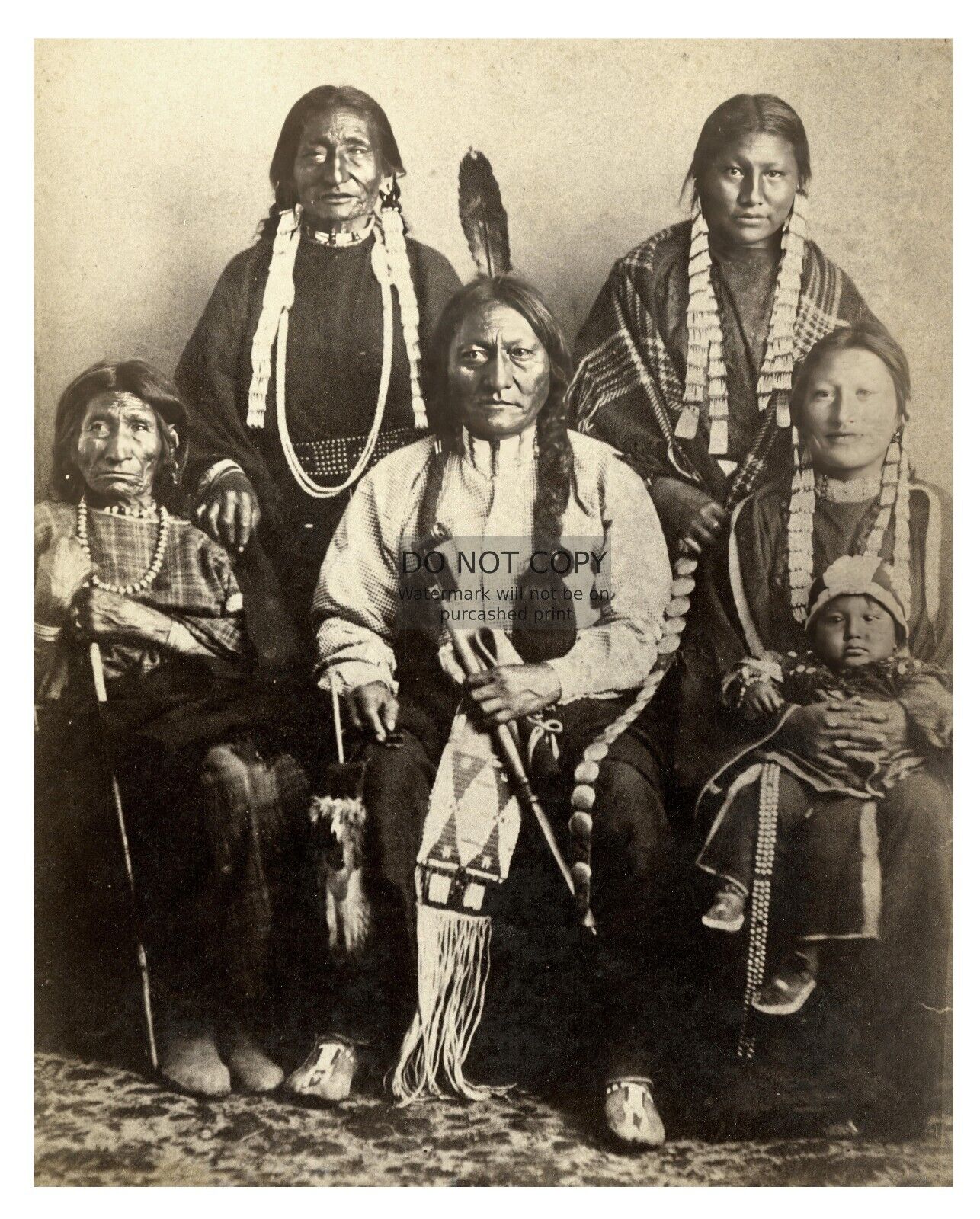 CHIEF SITTING BULL AND HIS FAMILY NATIVE AMERICANS 8X10 PHOTO