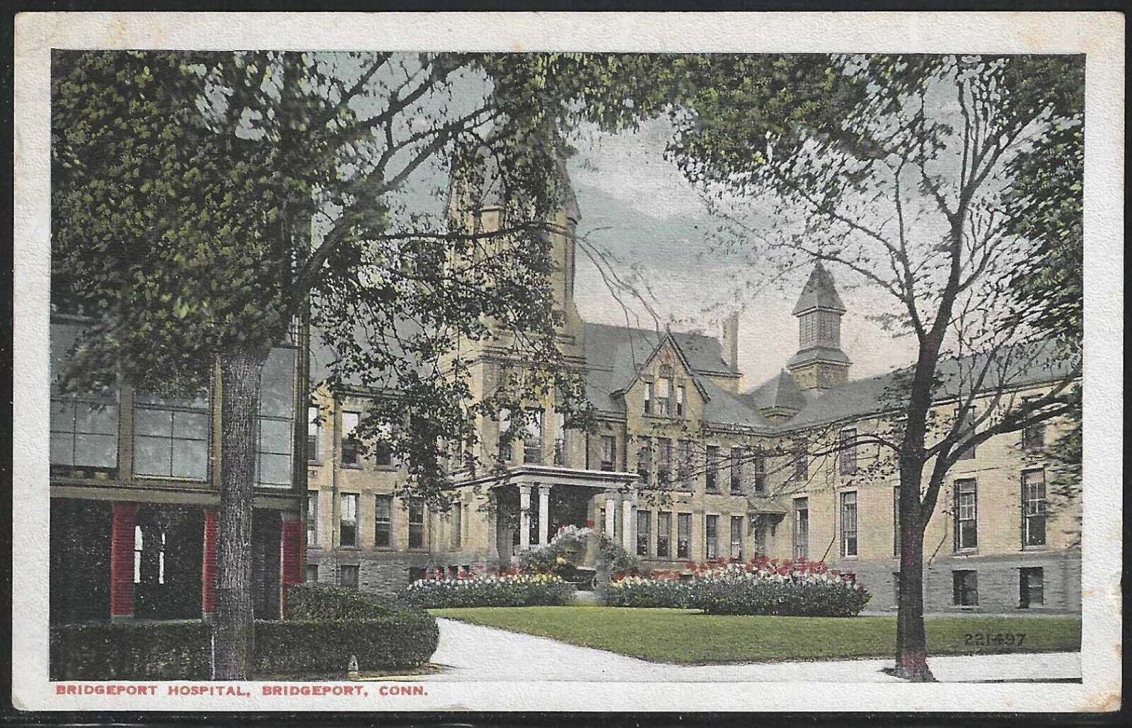 Bridgeport Hospital, Bridgeport, Connecticut, Early Postcard, Used in 1919