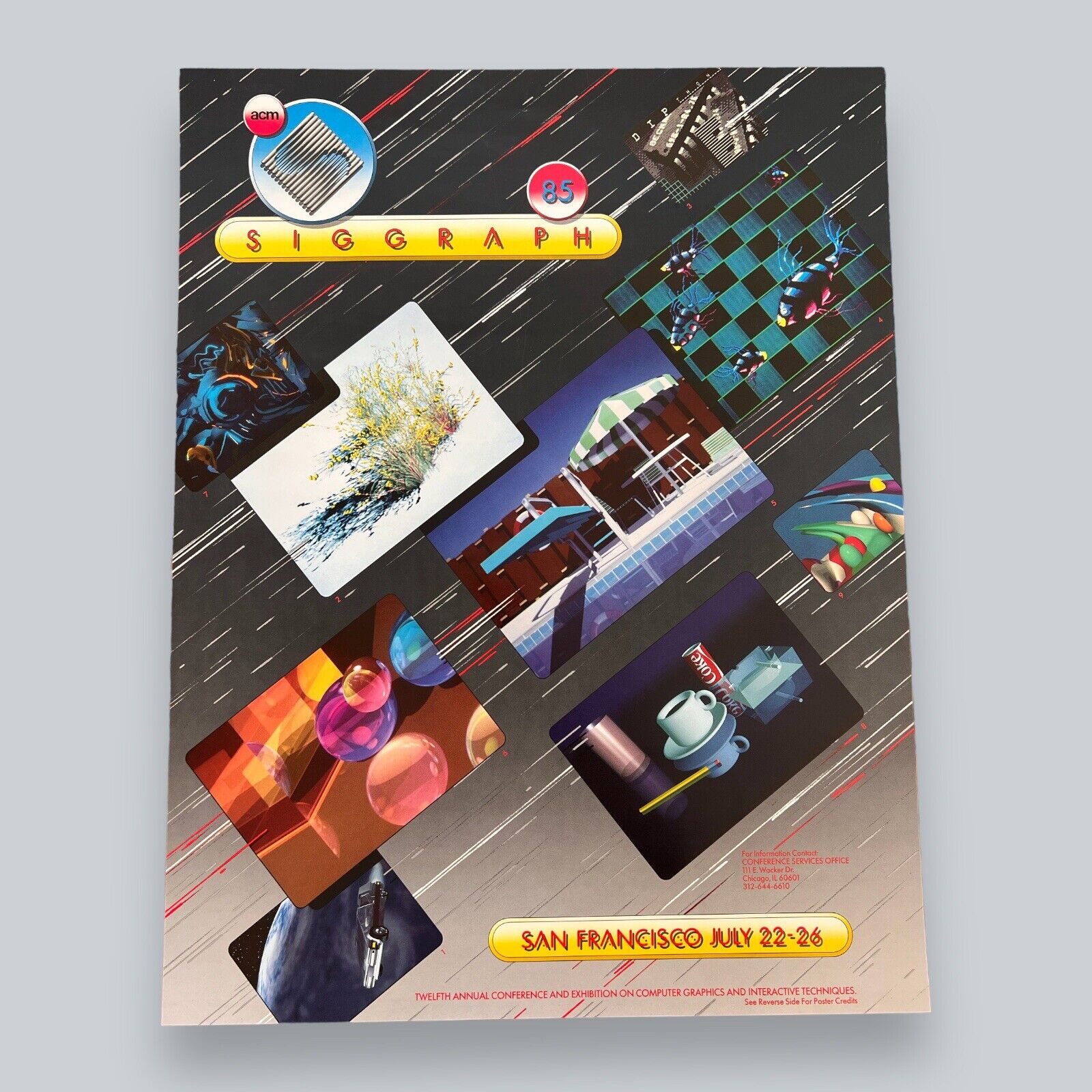 Siggraph 1985 San Francisco Vintage Poster Computer Graphics ACM Lucasfilm 80s