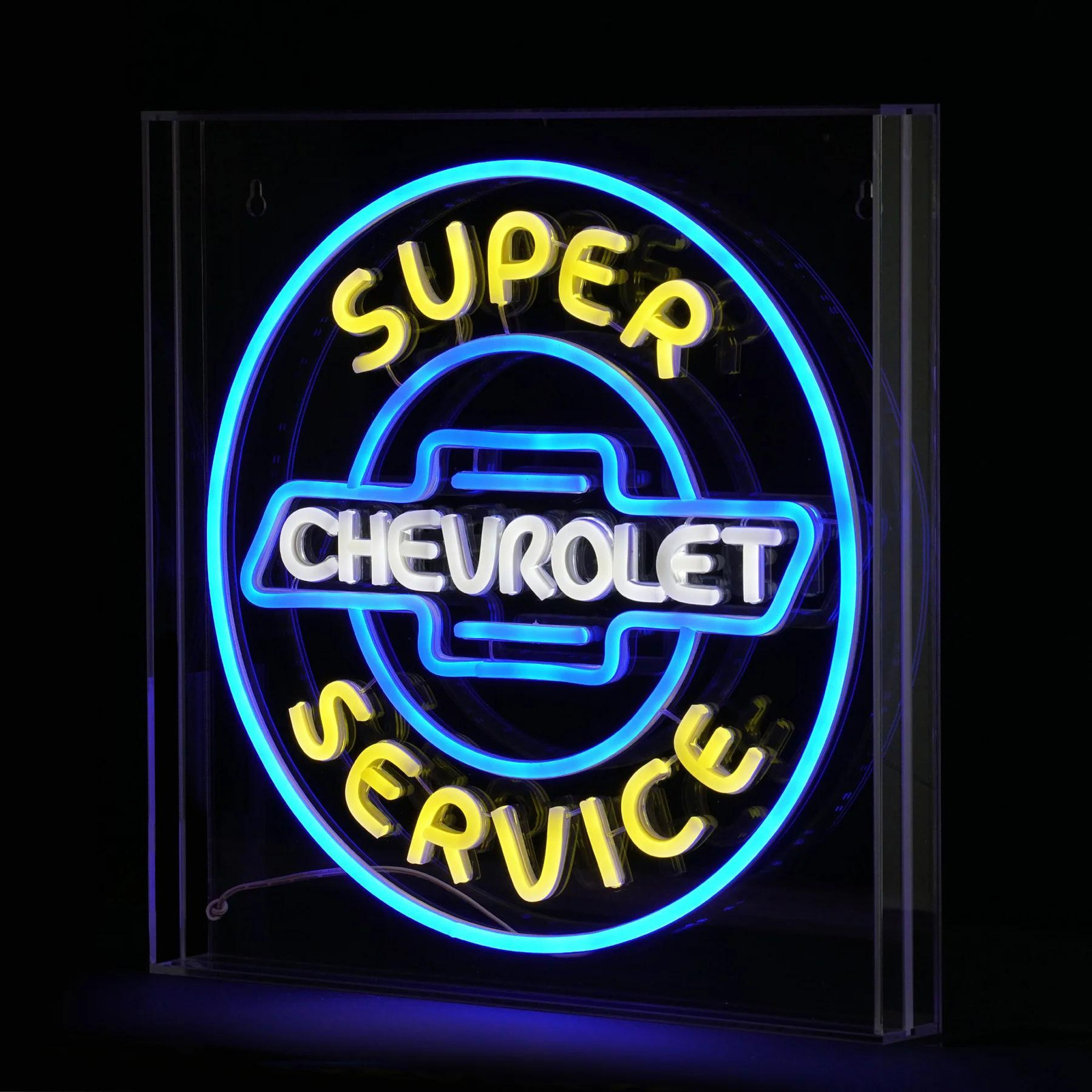Chevrolet Acrylic LED Sign Neon Like Tubing Chevy Super Service Wall Decor
