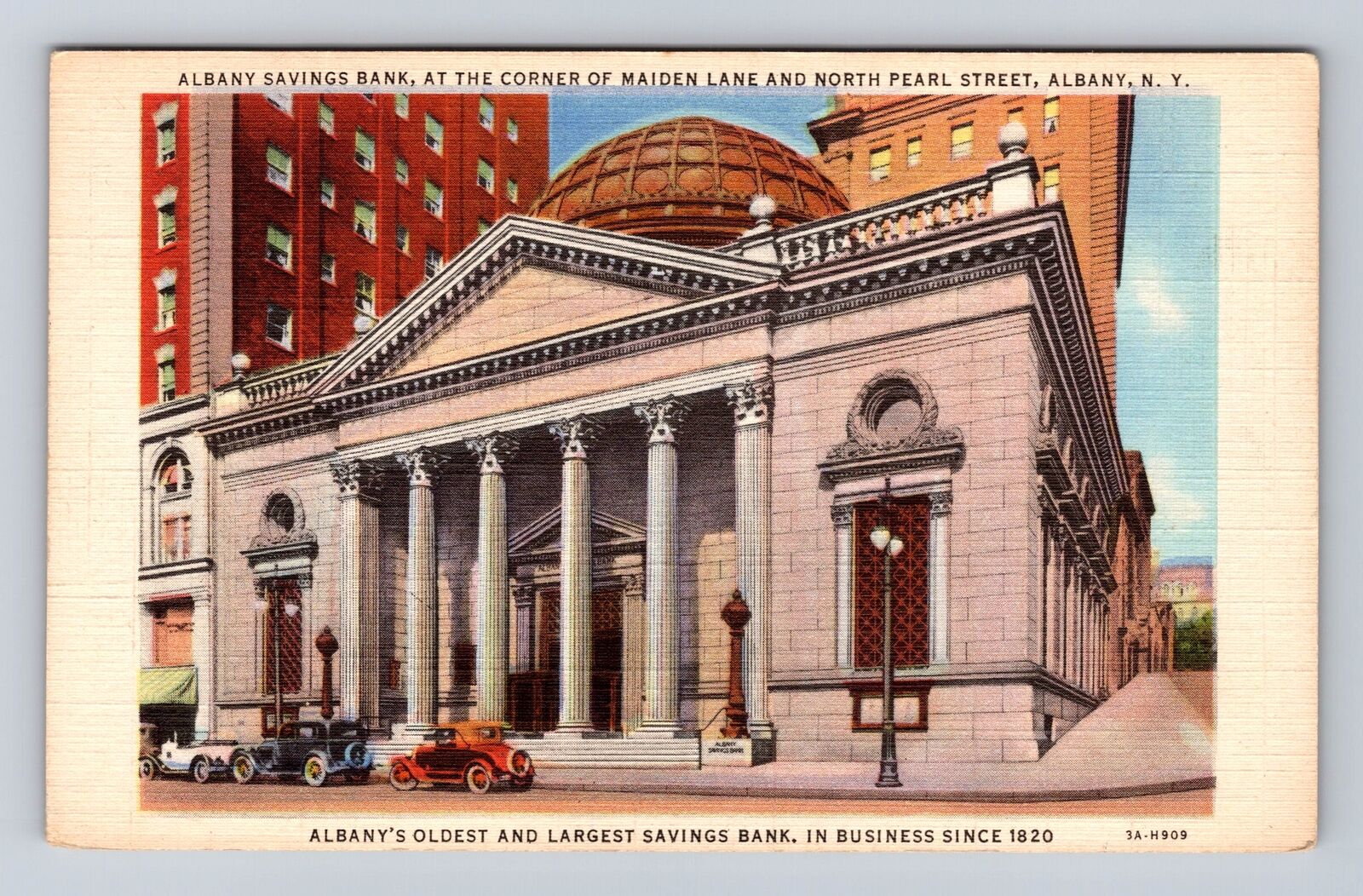 Albany NY-New York, Albany Savings Bank, Antique, Vintage Souvenir Postcard