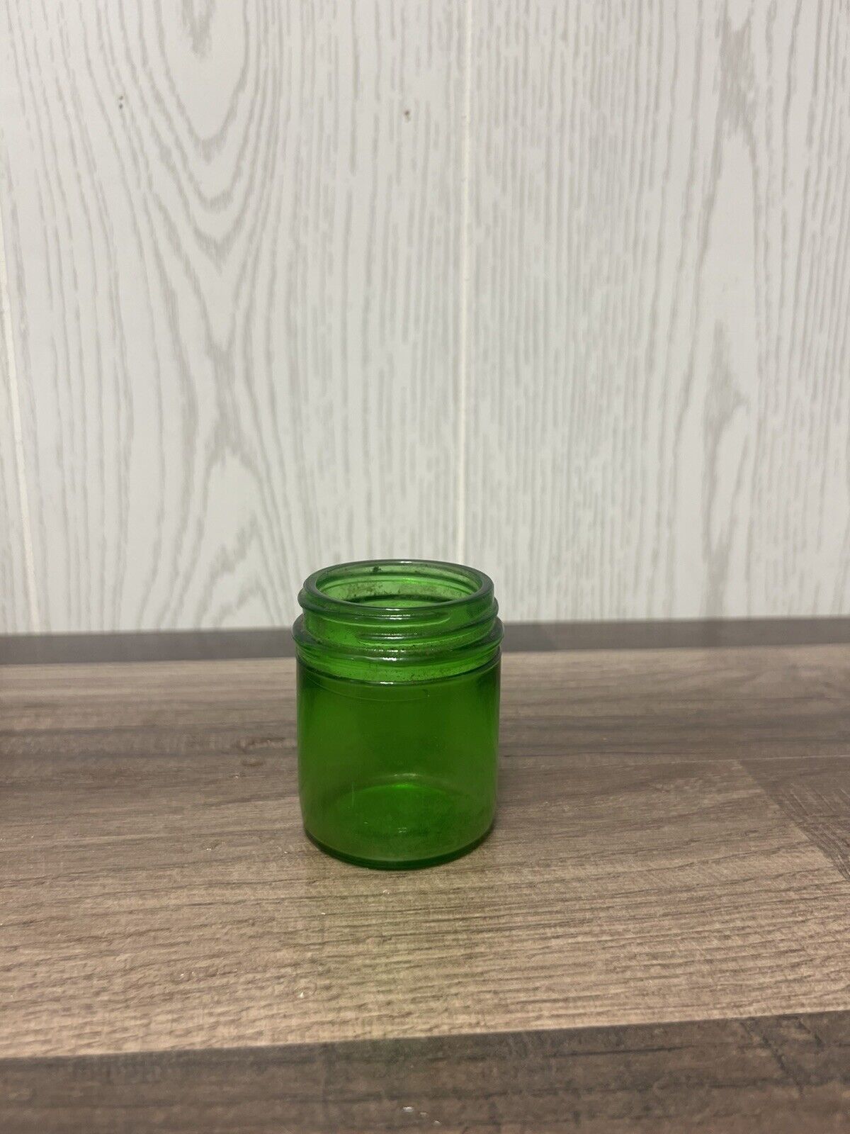 Vintage 3 Oz Emerald Green Glass Jar