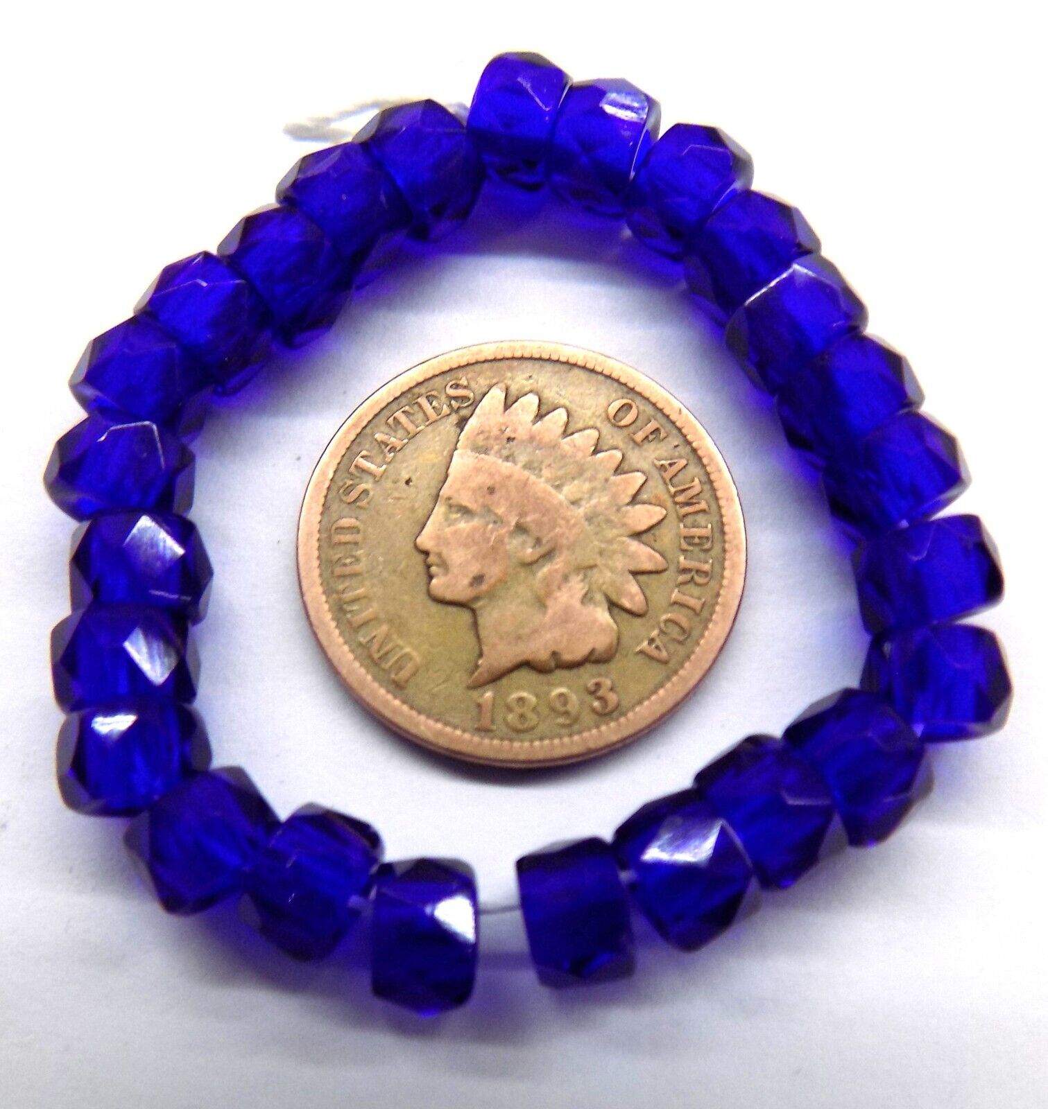 25 Vintage Mini Russian Blue Spacers (Cobalt) African Trade Beads Alaska W10