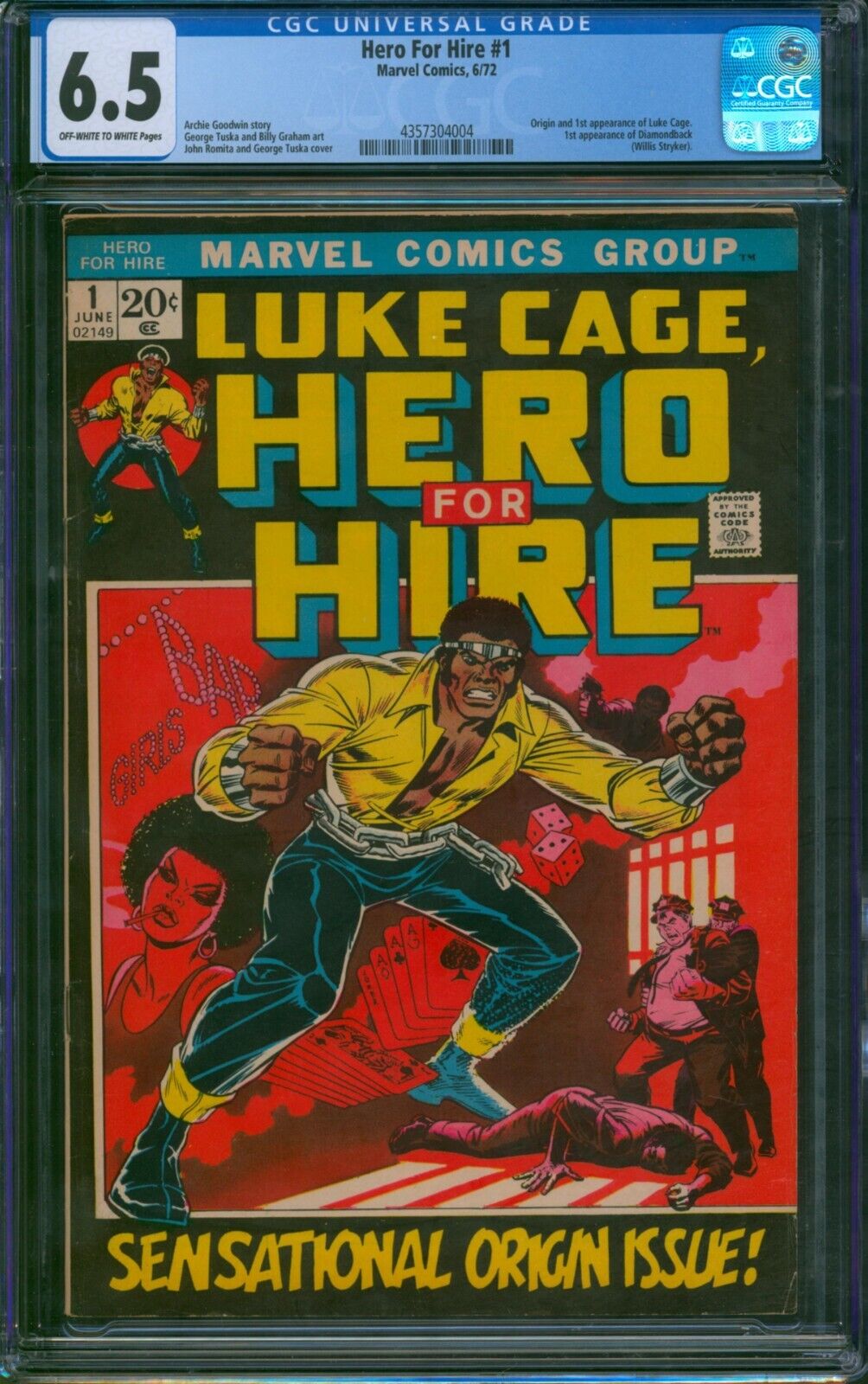 Hero For Hire #1 ⭐ CGC 6.5 ⭐ 1st Appearance of Luke Cage Marvel Comic 1972