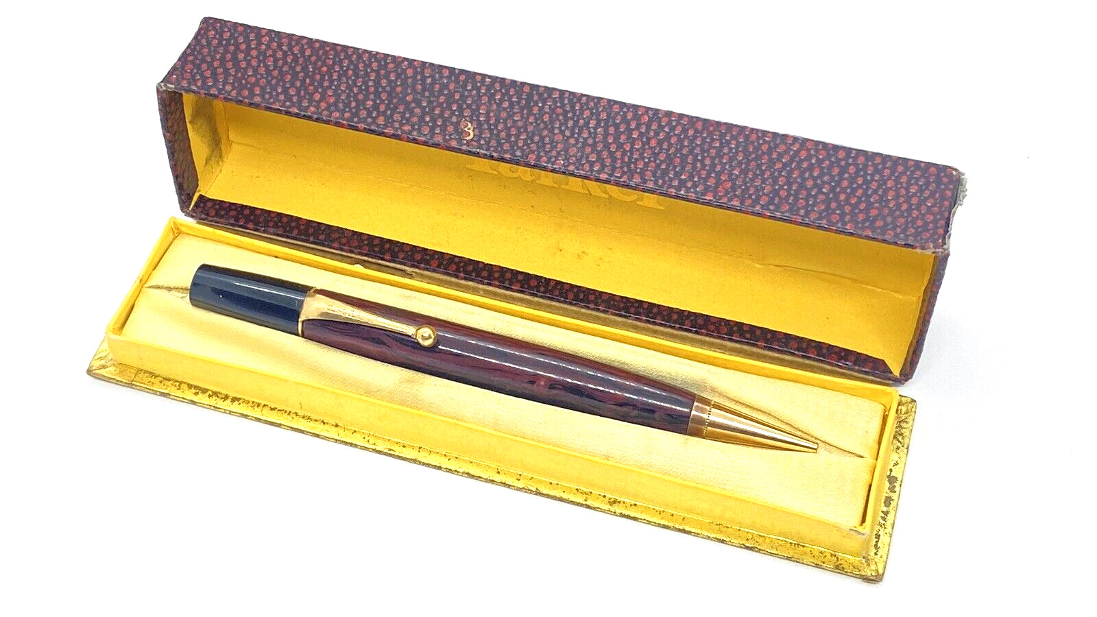 PARKER PARCO PENCIL IN RED MARBLE IN BOX MADE FOR FRENCH MARKET OC