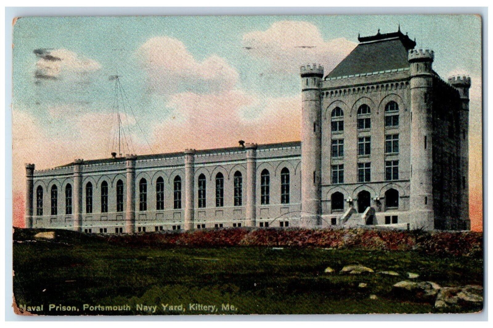 1909 Naval Prison Portsmouth Navy Yard Kittery Maine ME Posted Antique Postcard