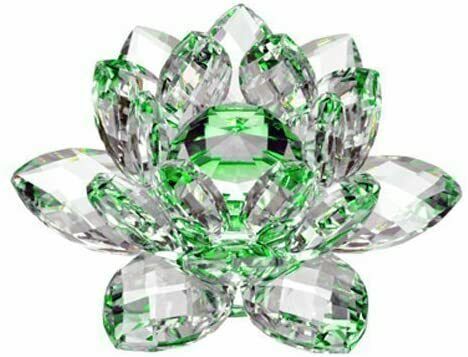 100mm/4'' Home Wedding Decor Glass Crystal Lotus Flower Feng Shui Paperweight