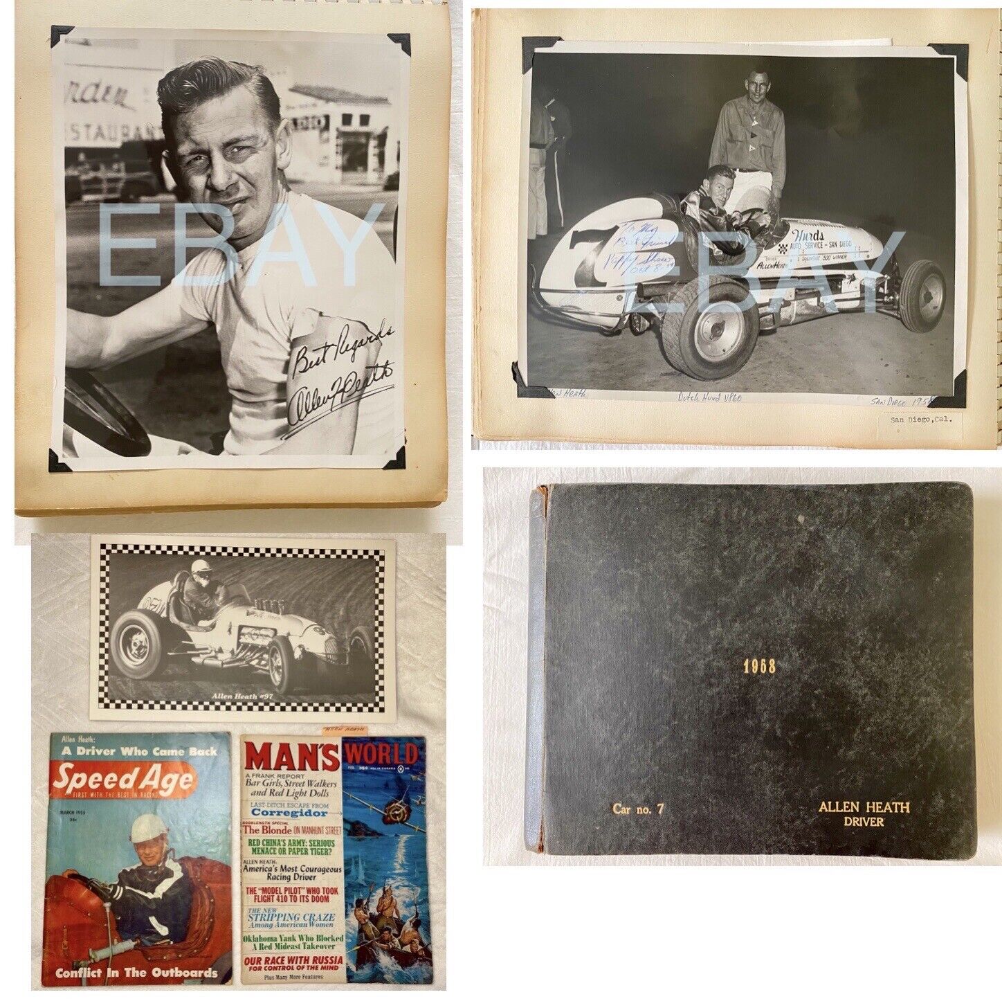 VTG 1958 Riverside 500 Midget Race Car Winning Driver Allen Heath Photo Album +