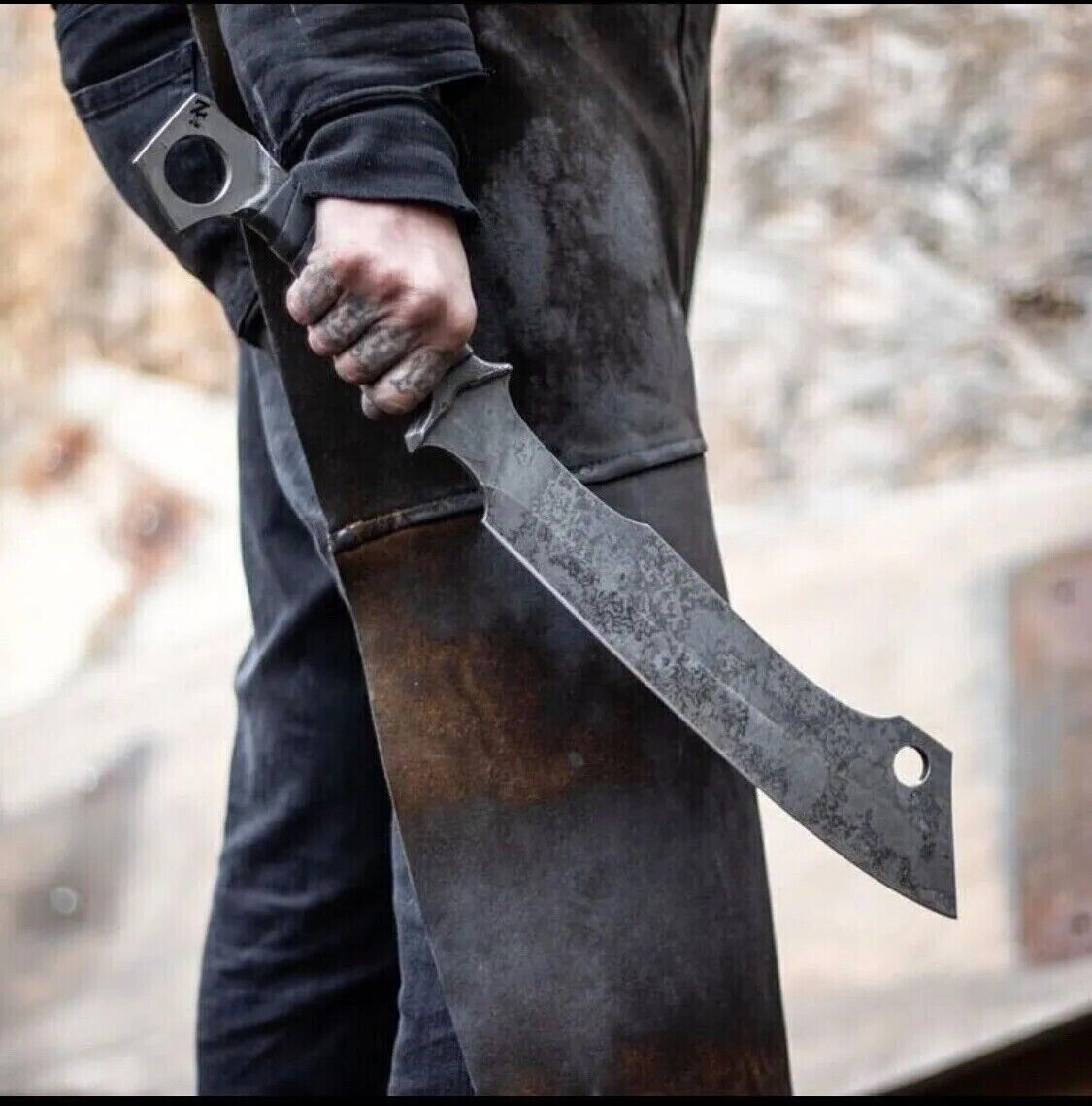 CUSTOM HANDMADE CARBON STEEL MACHETE KUKRI VIKING KNIFE CAMPING HUNTING KNIFE
