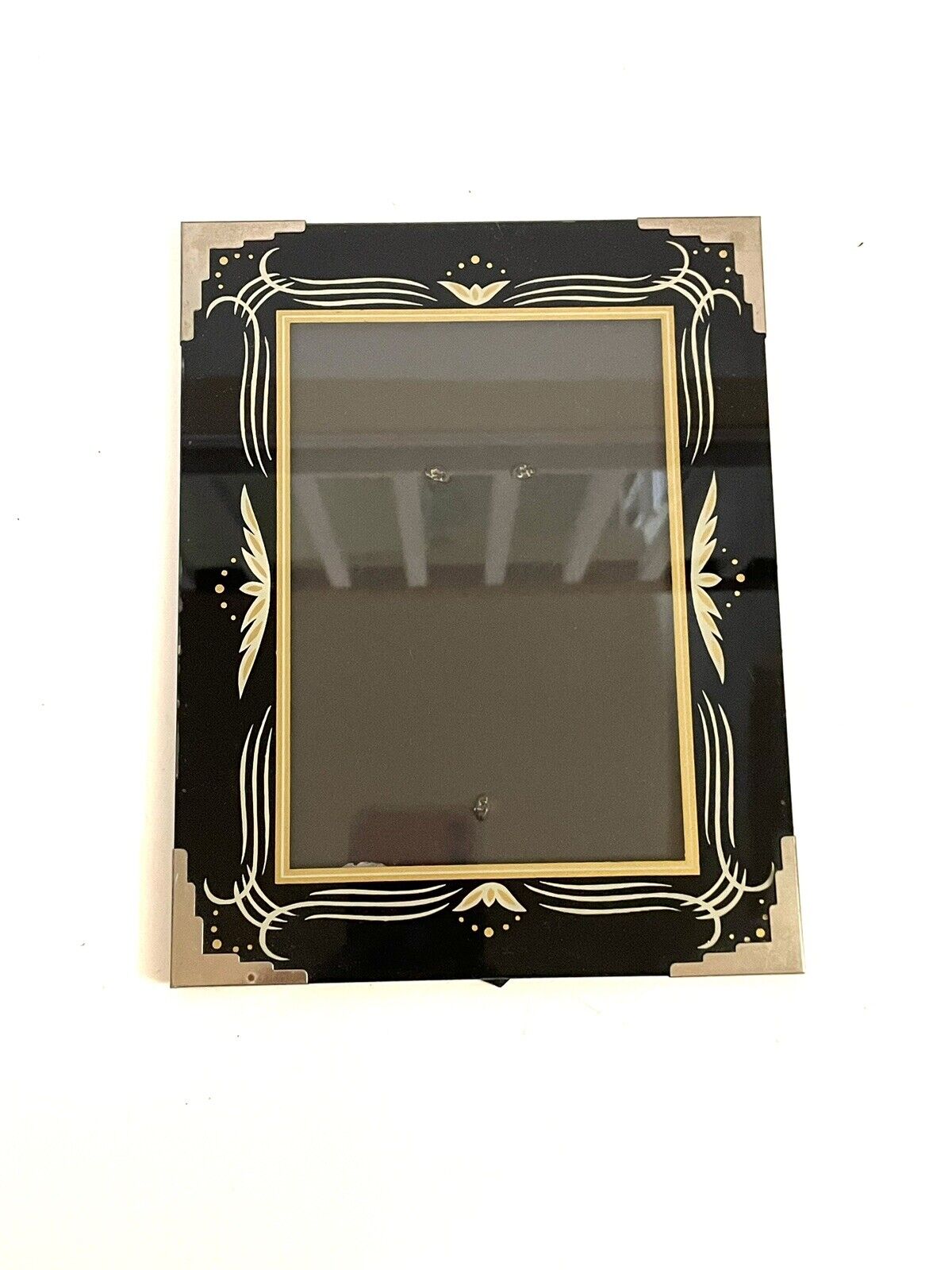 Art Deco Reverse Painted Black Frame