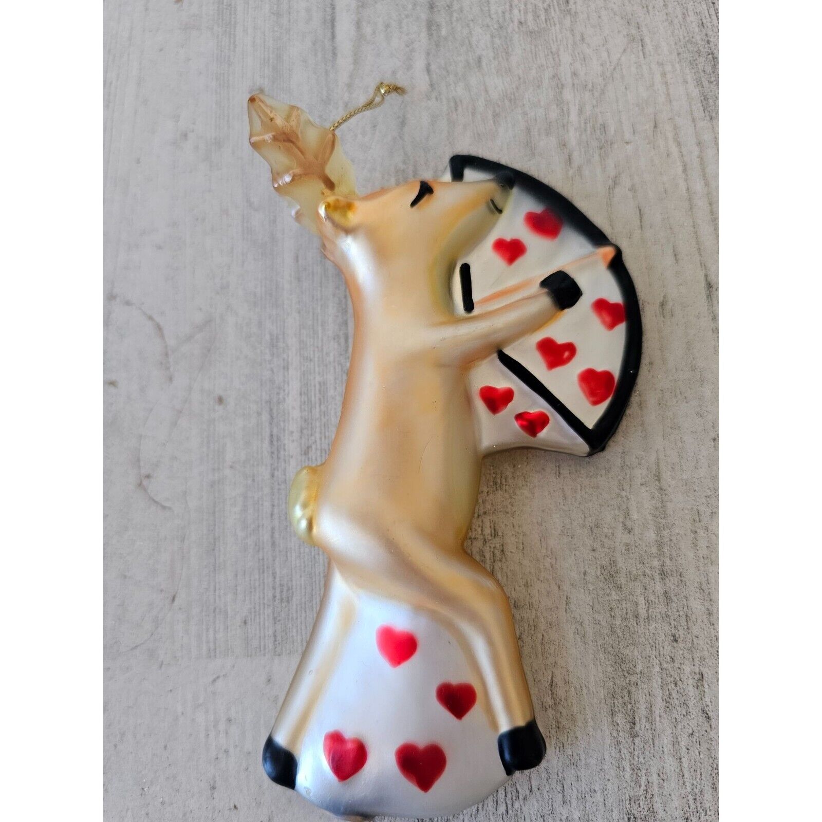 Pottery Barn Cupid reindeer glass ornament Xmas deer tree