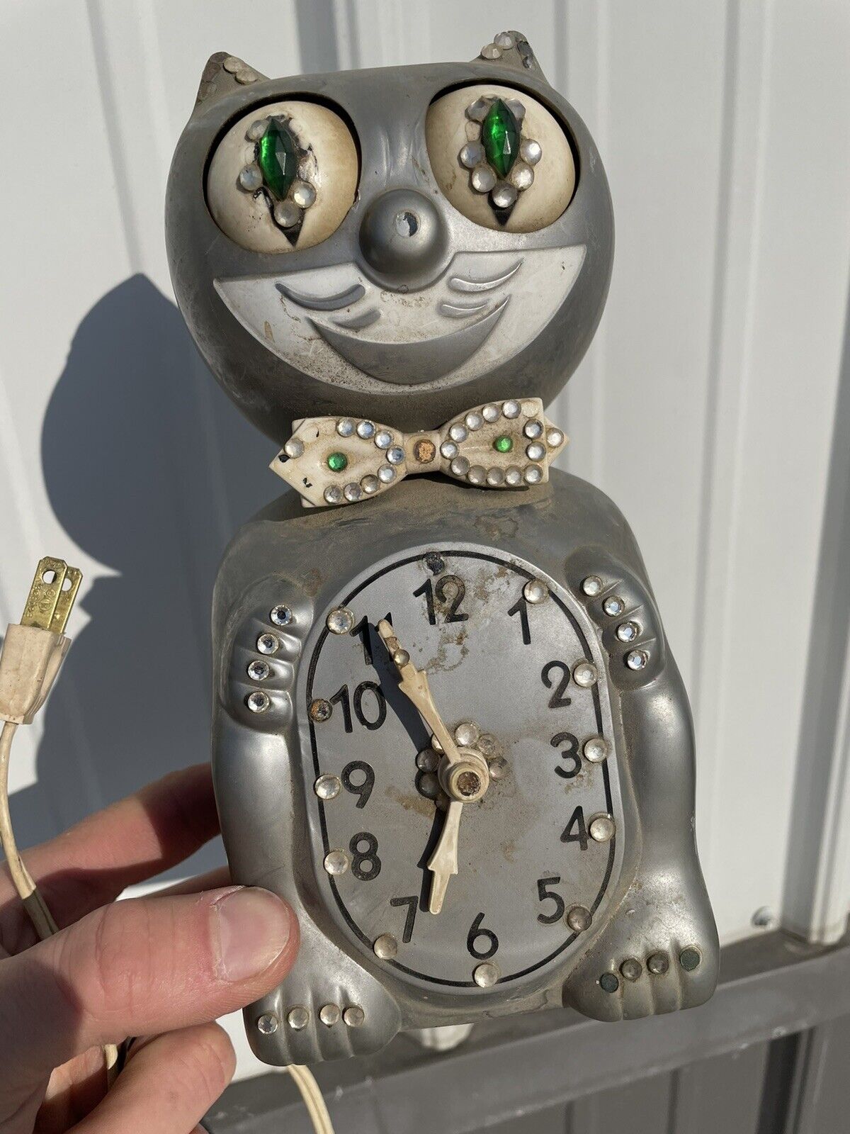 Silver Electric Kit-Cat Klock Jeweled Clock Works *No Tail* NL