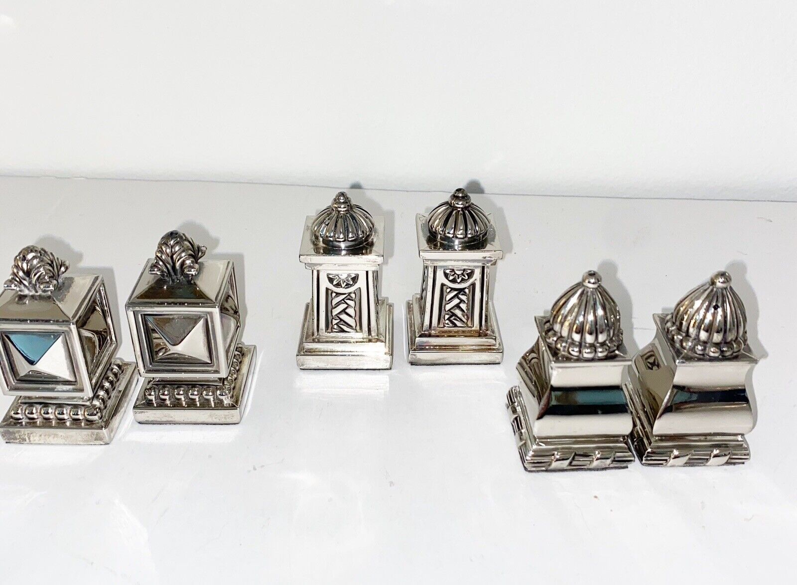 The Bombay Company Silver Plated Salt And Pepper Shakers Set Of 3