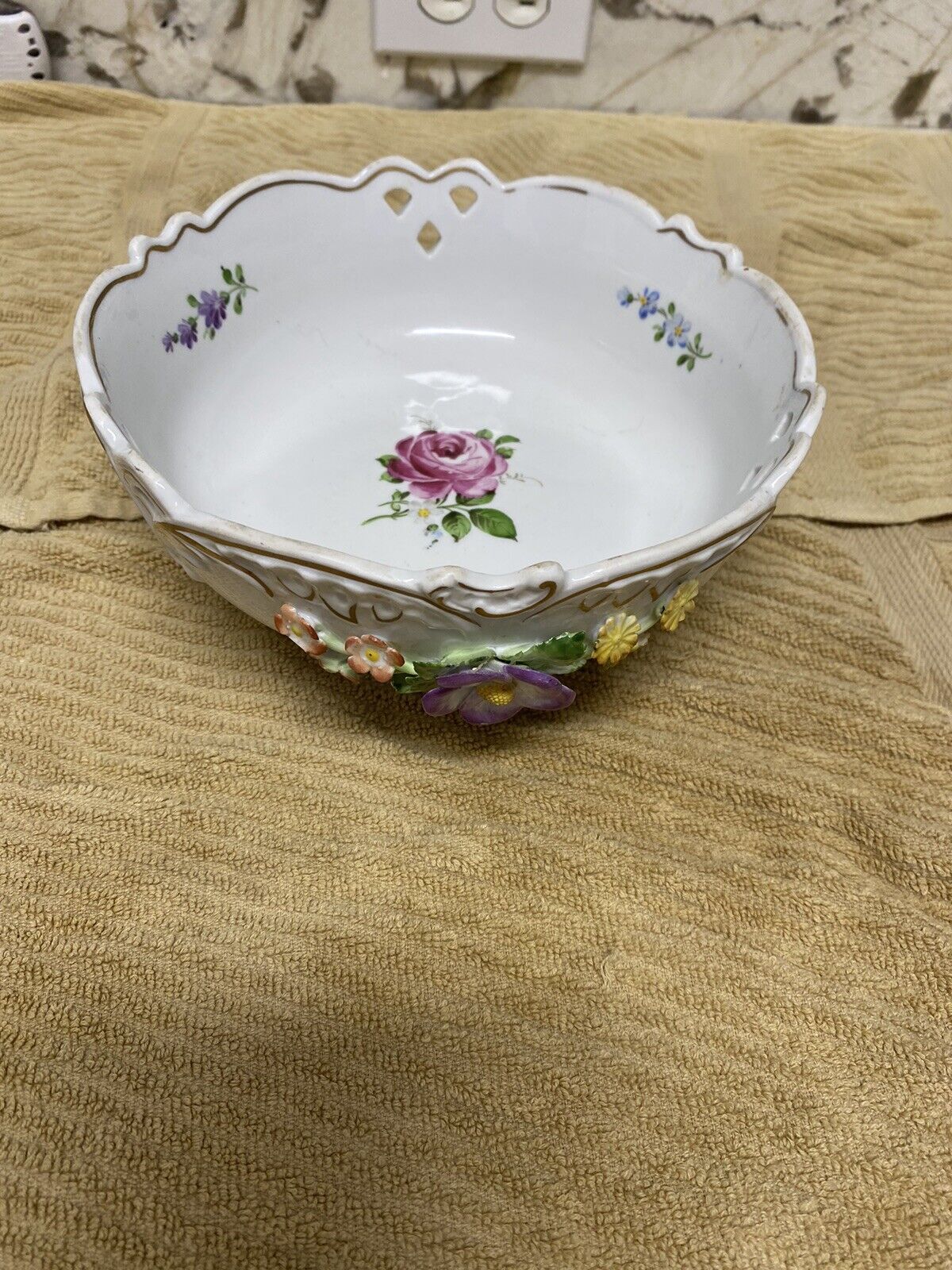 Vintage Von Schierholz Hand Painted Porcelain Footed Bowl Made In Germany