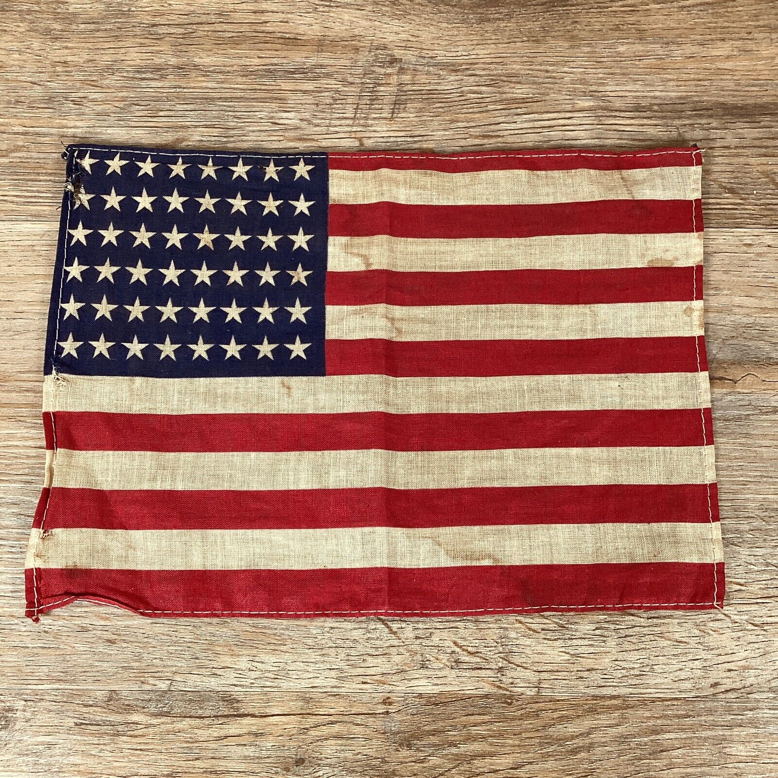Vintage 48 Star American Flag 10” x 7.25”