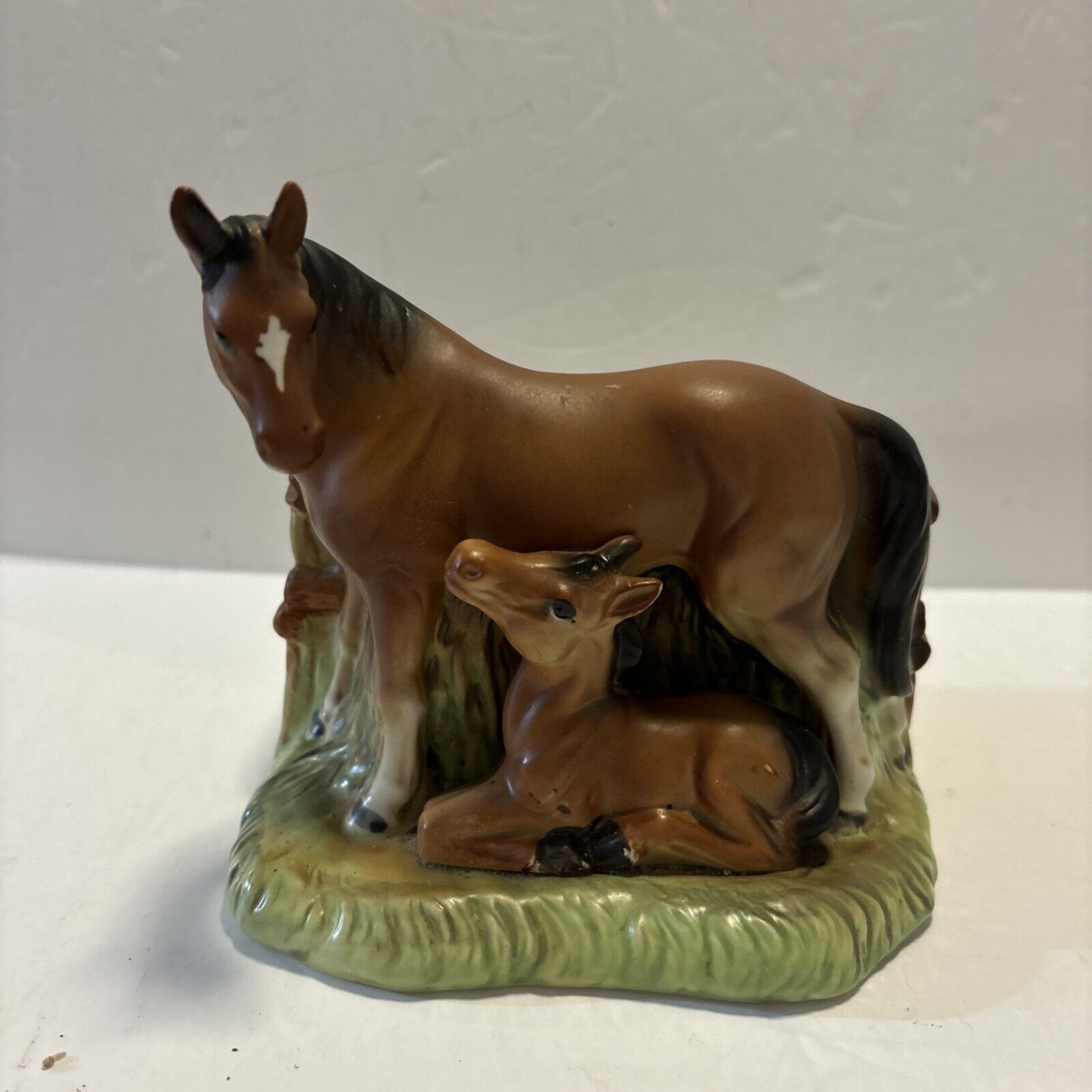Vintage Relpo Ceramic Flower Planter Horses Mother Horse & Foal  1934 Japan
