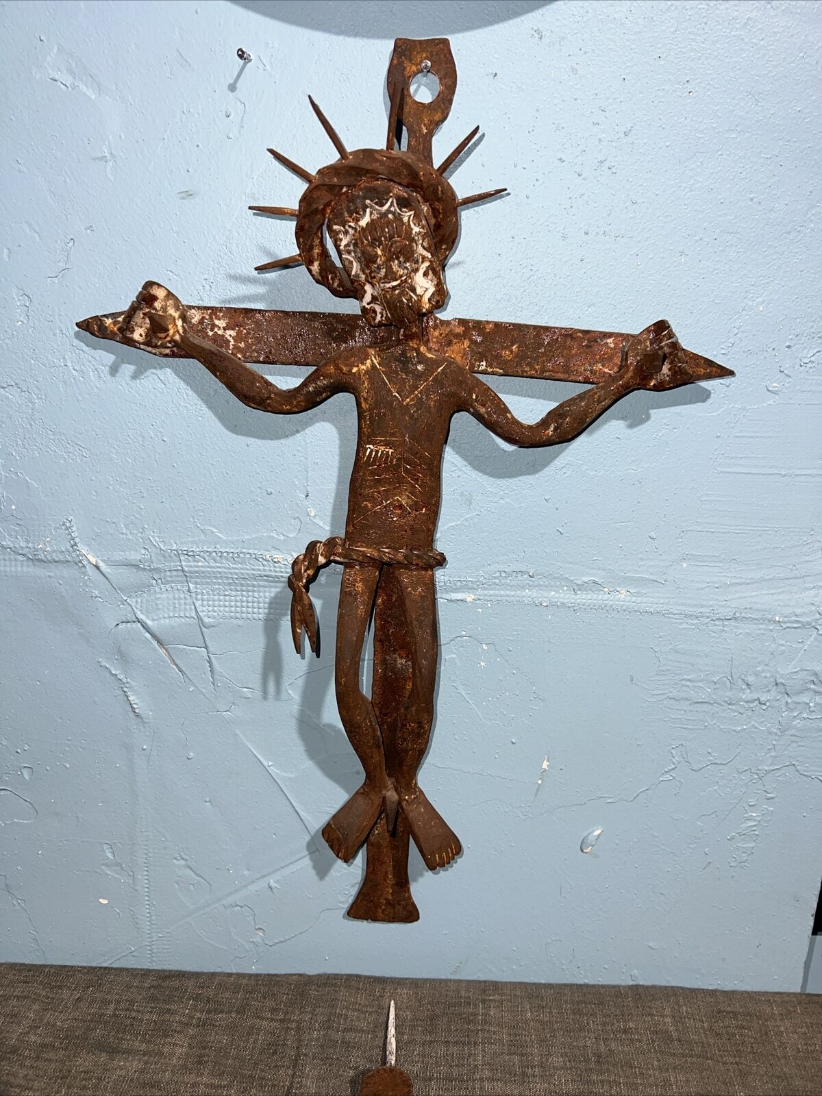 Vintage Wall Hanger Crucifix Textured Rugged Cross La Casa del Siglo XV 17”inch