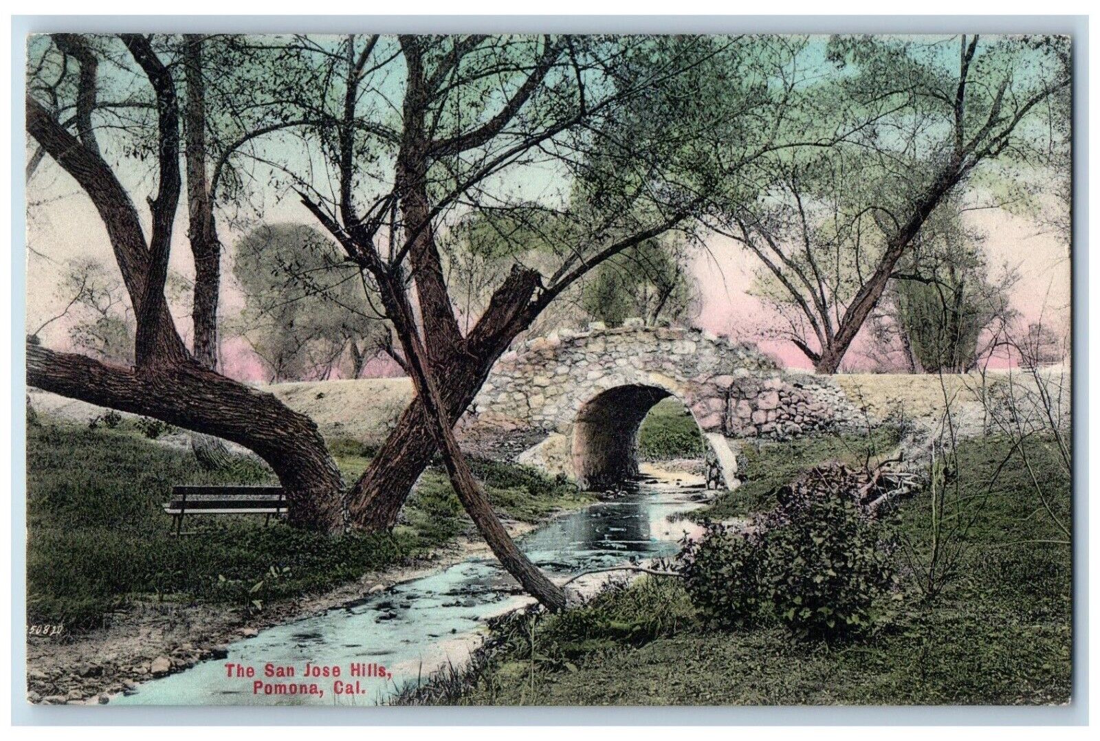 Pomona California Postcard San Jose Hills Exterior Creek c1910 Vintage Antique