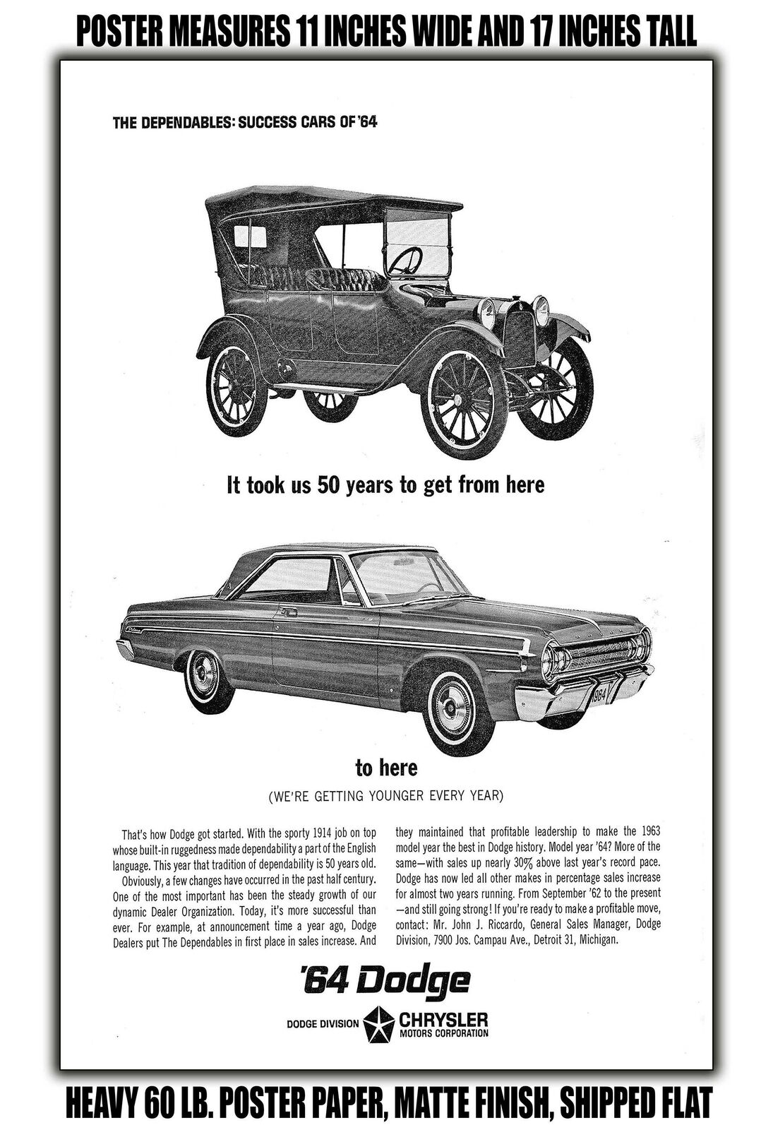 11x17 POSTER - 1964 Dodge 1914 1964 Dodge Cars
