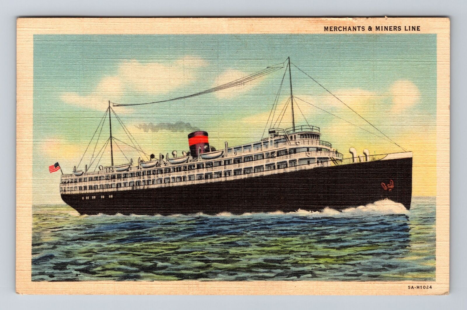 Merchants and Miners Cruise Ship, c1940 Vintage Postcard