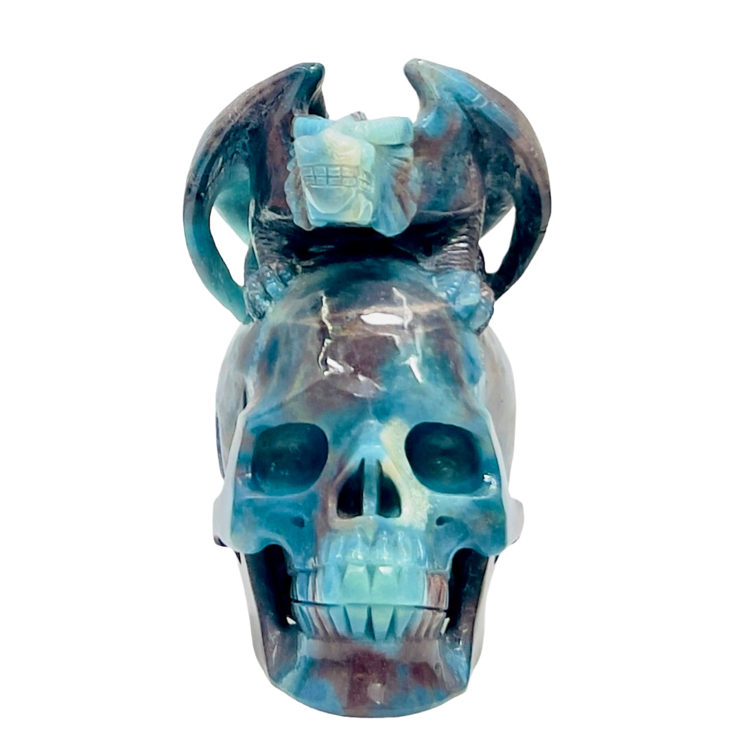 Trolleite Gargoyle on Skull Hollow Jaw Rare Healing Crystal Carving 1564g