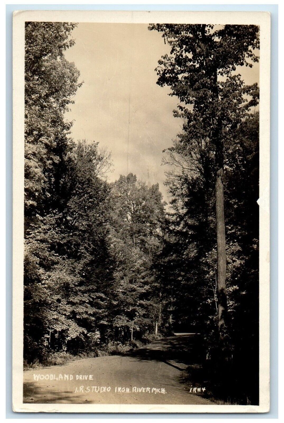 c1940's Woodland Drive Iron River Michigan MI RPPC Photo Vintage Postcard