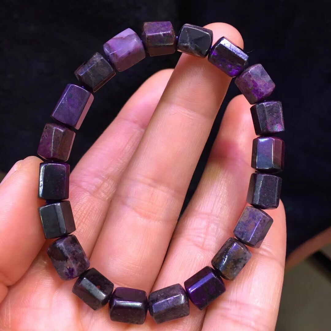 5.9*9mm Natural Purple Sugilite South Africa Gems Beads Bracelet AAA