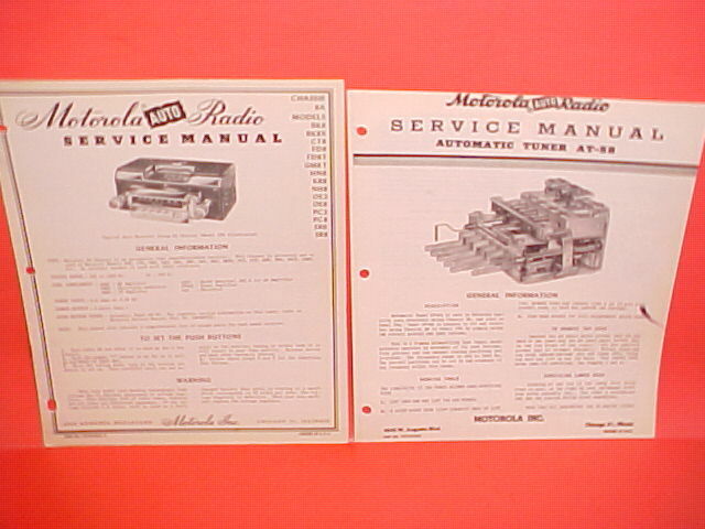 1941-1948 MOTOROLA CHASSIS 8A RADIO + TUNER AT-58 SERVICE MANUALS PONTIAC OLDS 