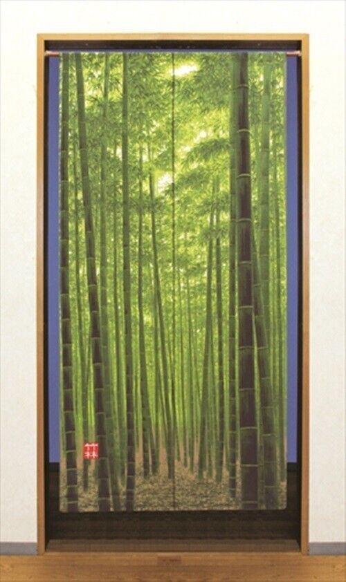 Japanese Bamboo Noren Door Curtain Tapestry Traditional Kyoto Take Green 85x170c