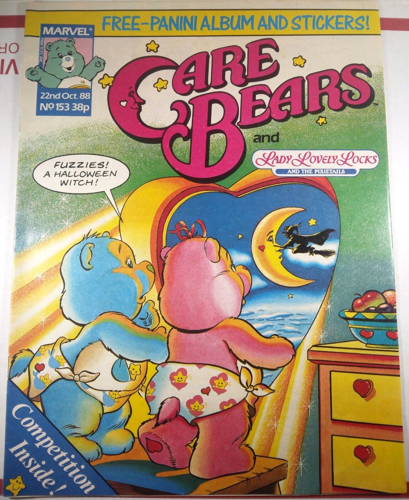 🎃🐻 CARE BEARS #153 MARVEL COMICS UK 1988 SCARCE HTF HALLOWEEN ISSUE Fine- 5.5