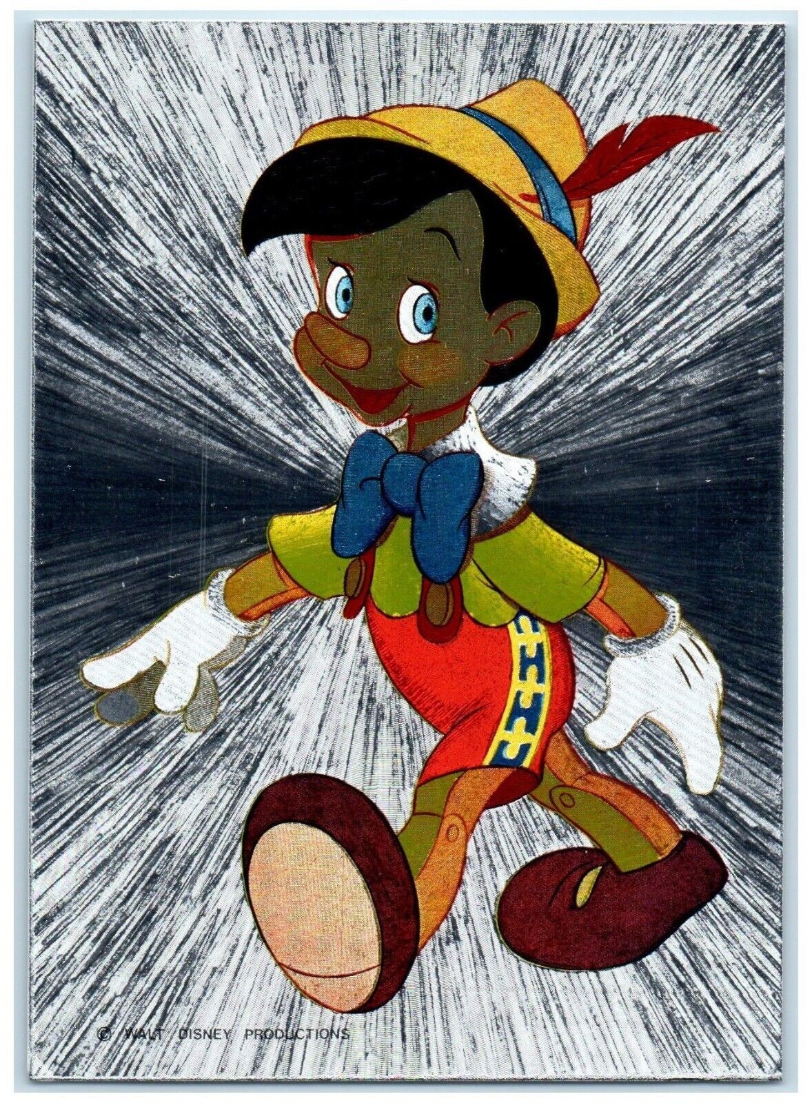 Dufex Pinocchio Metallic The Walt Disney Unposted Vintage Postcard