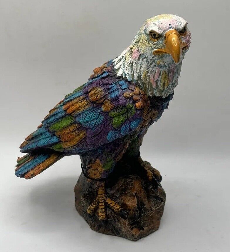 Bald Eagle Standing Sculpture w/ Rainbow Highlights 7\