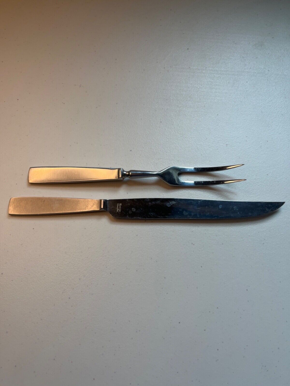Vtg CAPRI Stainless Steel ITALY Carving Knife & Meat Fork Serving Set/2