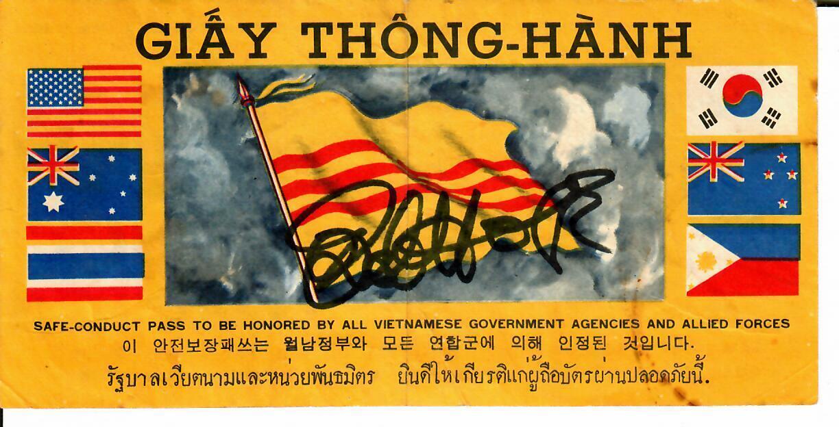 RARE “USO” Bob Hope Signed Vietnamese Bill