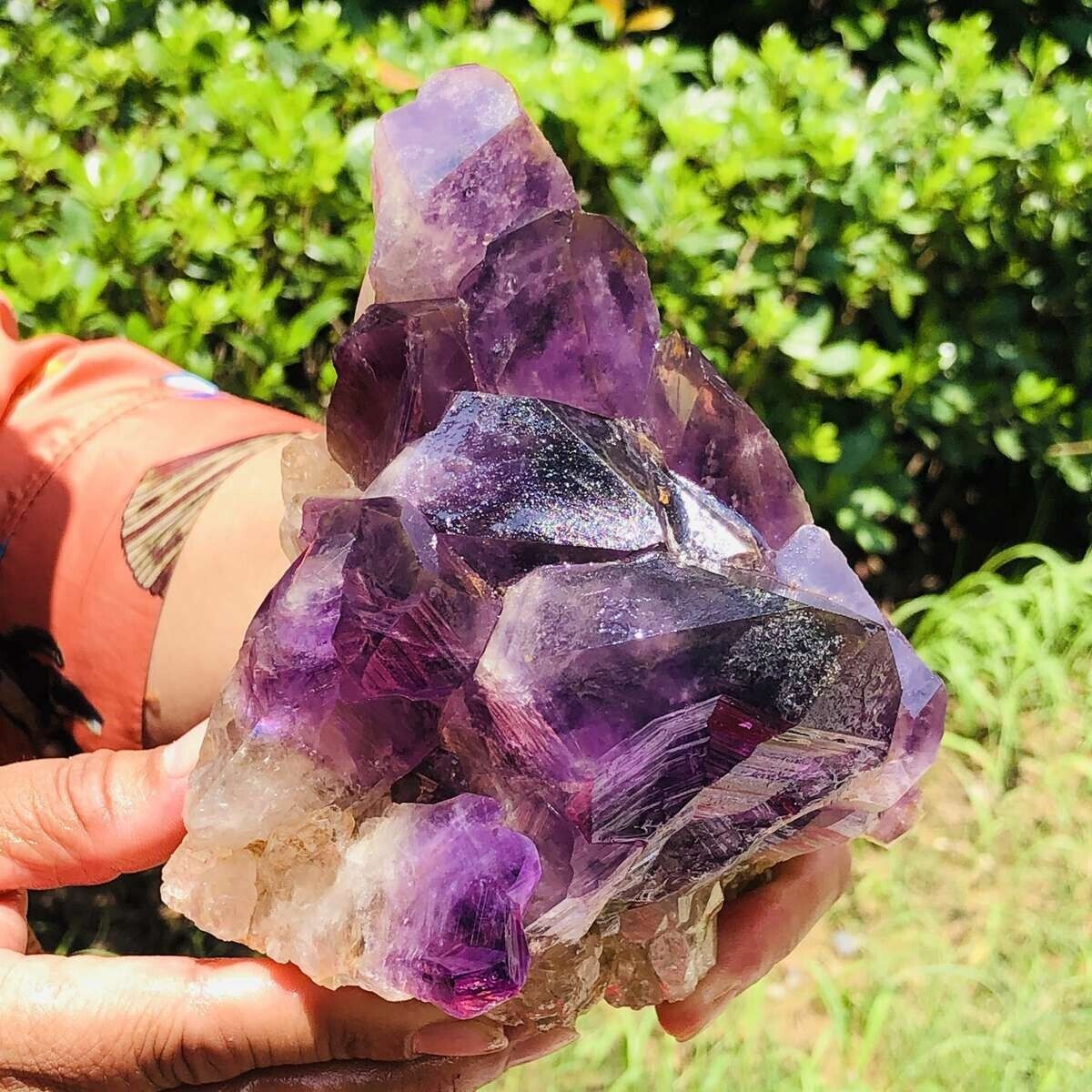 3.19LB Natural Amethyst Cluster Purple Quartz Crystal Rare Mineral Specimen 498