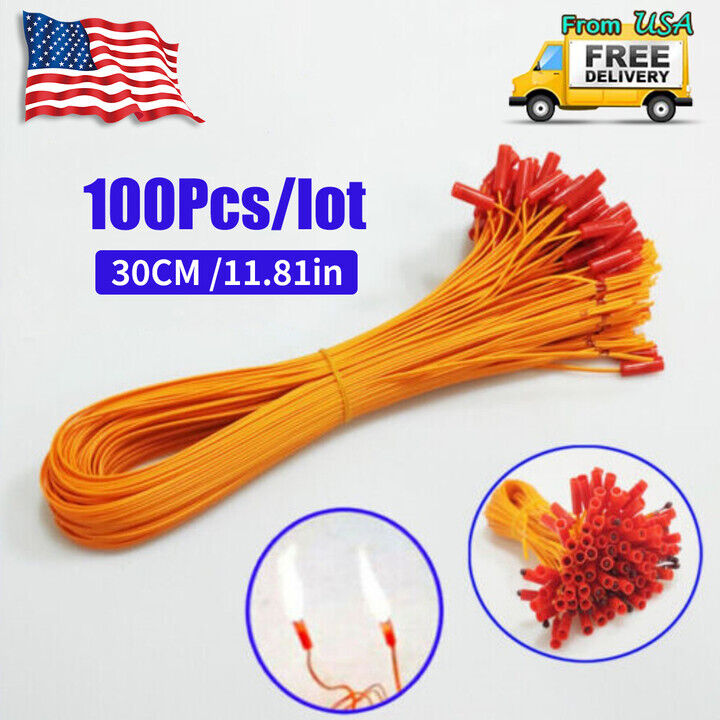 100pcs/lot 11.81in copper Remote Firework Firing system connect wire orange line