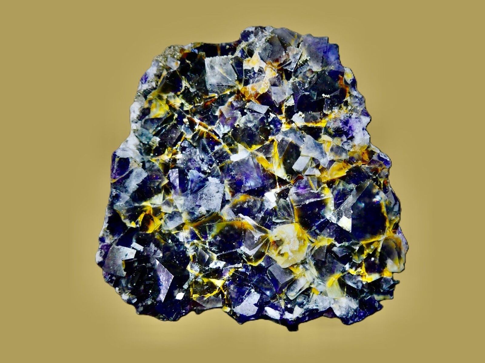 Purple and Yellow Fluorite - Yindu Mine, Inner Mongolia, China