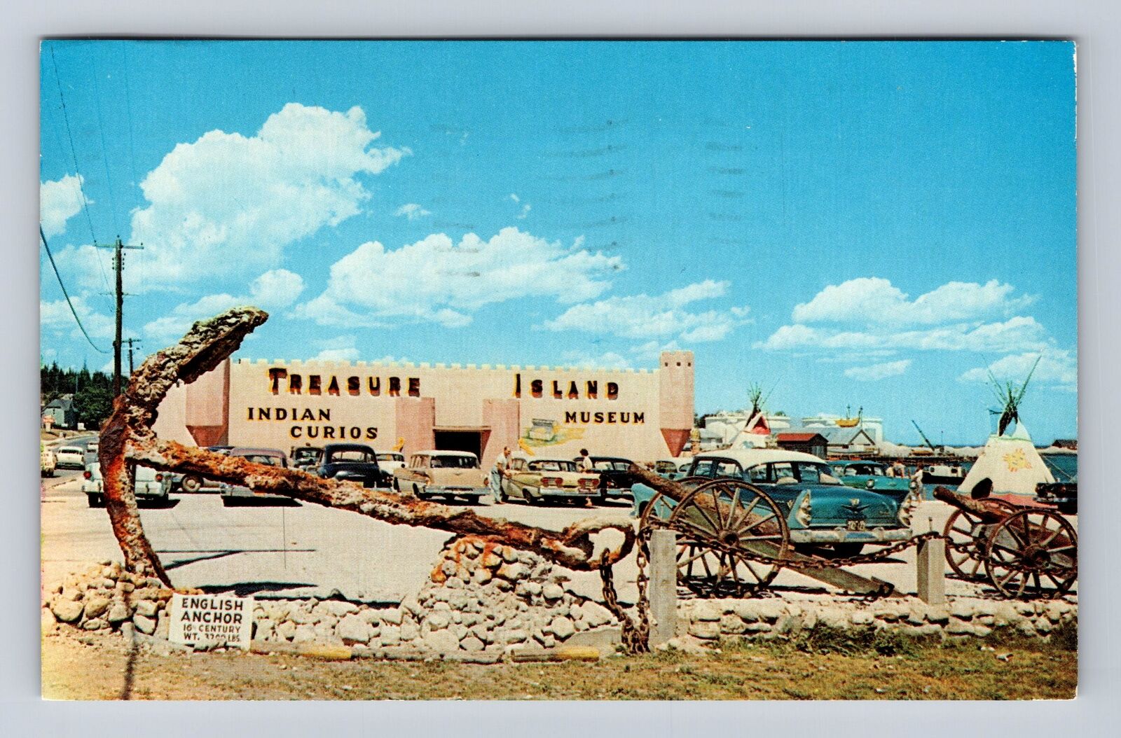 St Ignace MI-Michigan, Treasure Island Advertising, Vintage c1966 Postcard
