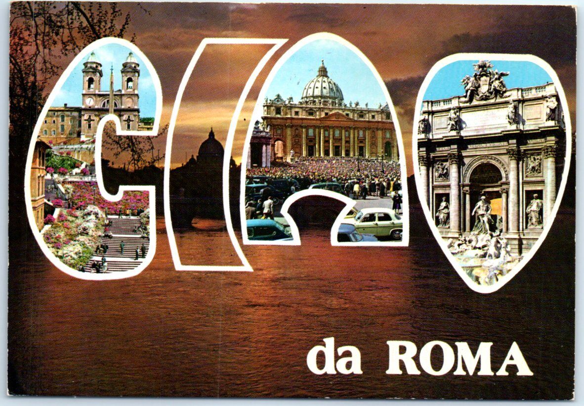 Posted Greeting Postcard - Ciao/Hello from Rome, Italy, Europe