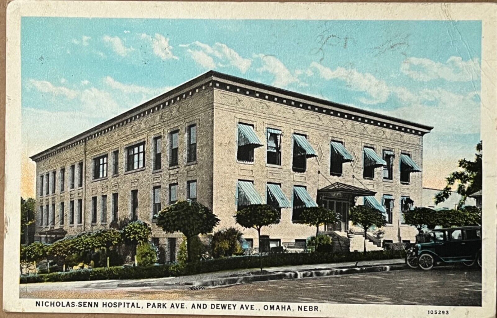 Omaha Nebraska Nicholas Senn Hospital Antique Postcard c1920