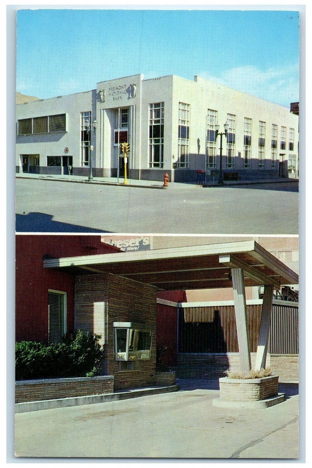 c1960's The Fremont National Bank Exterior Roadside Fremont Nebraska NE Postcard