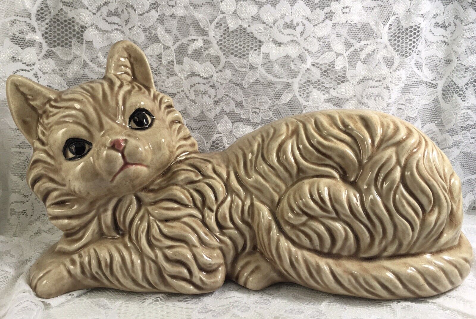 Vintage 1970’s CURIOUS CAT HANDPAINTED AND SIGNED