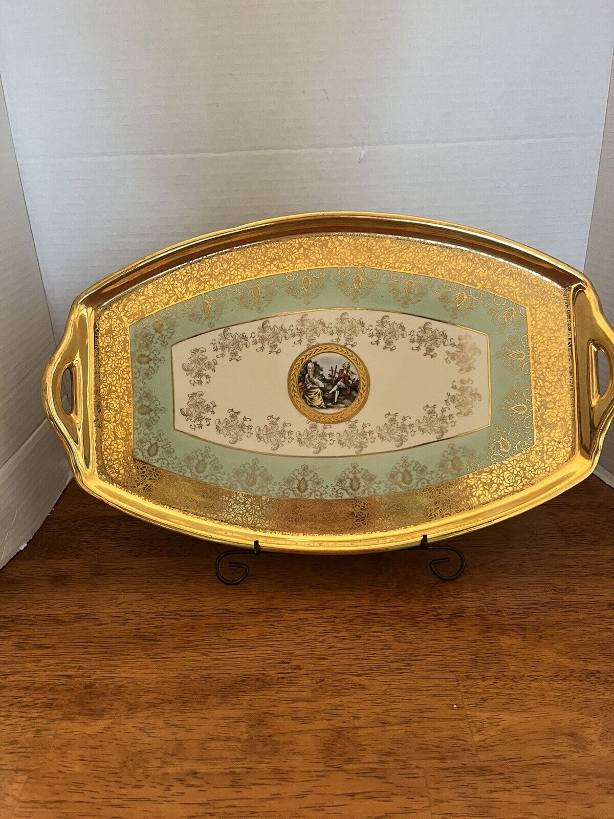 Le Mieux China /RARE/1930’s/24 k/Gold Encrusted /HandPainted/platter/ Signed