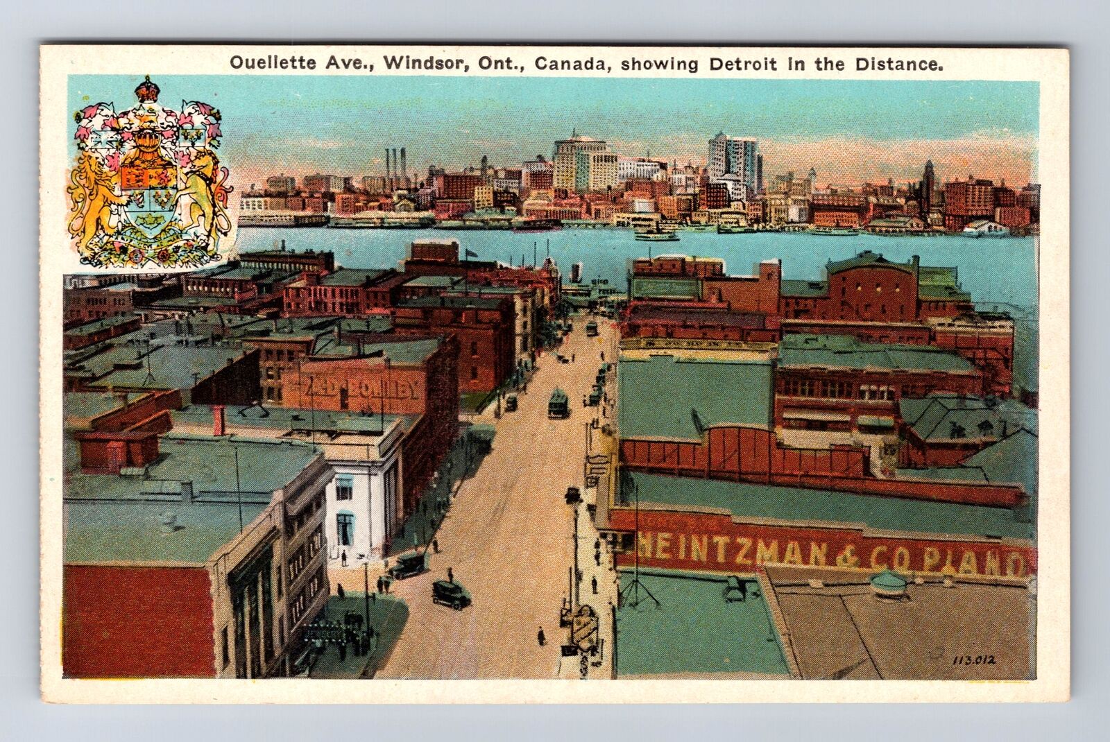 Windsor ON-Ontario Canada, Ouellette Ave, Vintage Postcard