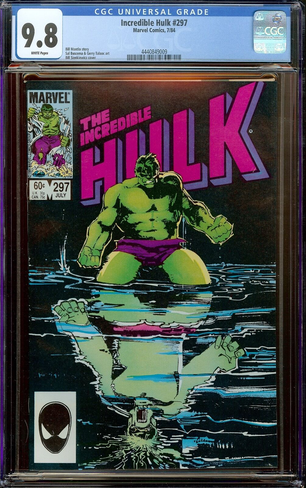 Incredible Hulk #297 CGC 9.8 WHITE Pages Marvel Comics 1984 Bill Sienkiewicz